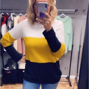 BOUTIQUE L/S Color Block Thermal Top NEW!